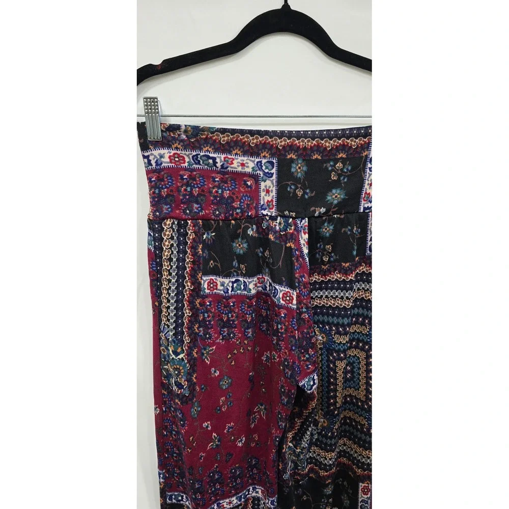 About A Girl women L wide leg pants‎ palazzo pants retro resort boho peasant